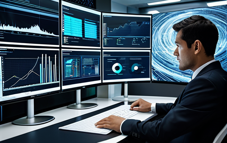 A professional business executive, wearing a modest, dark business suit, is seated at a clean, modern desk in a high-tech office. Around them, abstract, swirling digital data streams and numerous holographic screens represent an overwhelming amount of unfiltered information. On the main monitor, the chaotic data begins to transform into clearly organized, structured categories and visualized insights, symbolizing intelligent resource curation. The lighting is bright and professional, highlighting a sense of clarity and efficiency. fully clothed, appropriate attire, safe for work, perfect anatomy, correct proportions, natural pose, well-formed hands, proper finger count, natural body proportions, professional photography, high quality, family-friendly.